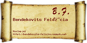 Bendekovits Felícia névjegykártya